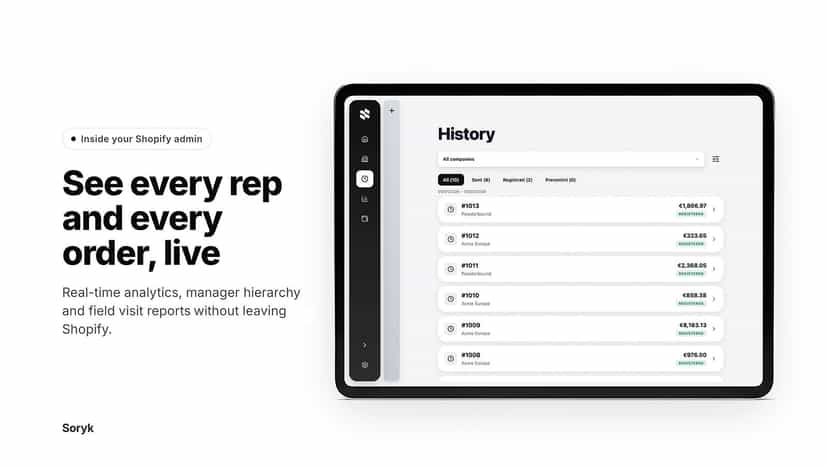 Manager analytics and rep activity inside the admin