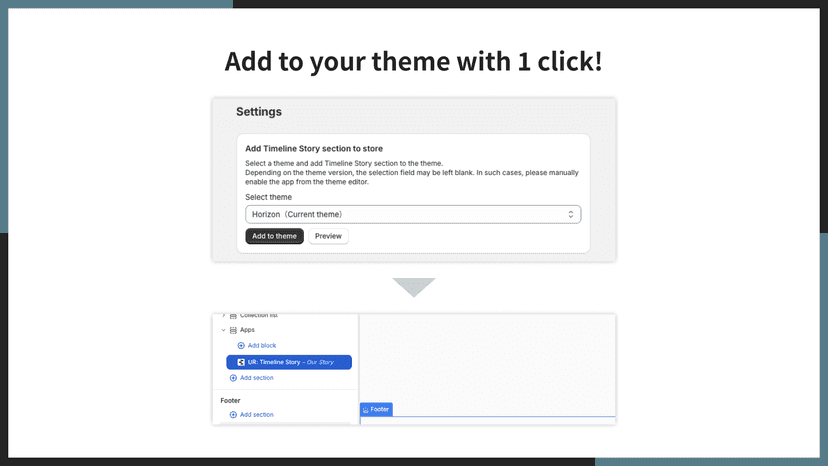 Add to your theme with 1 click!