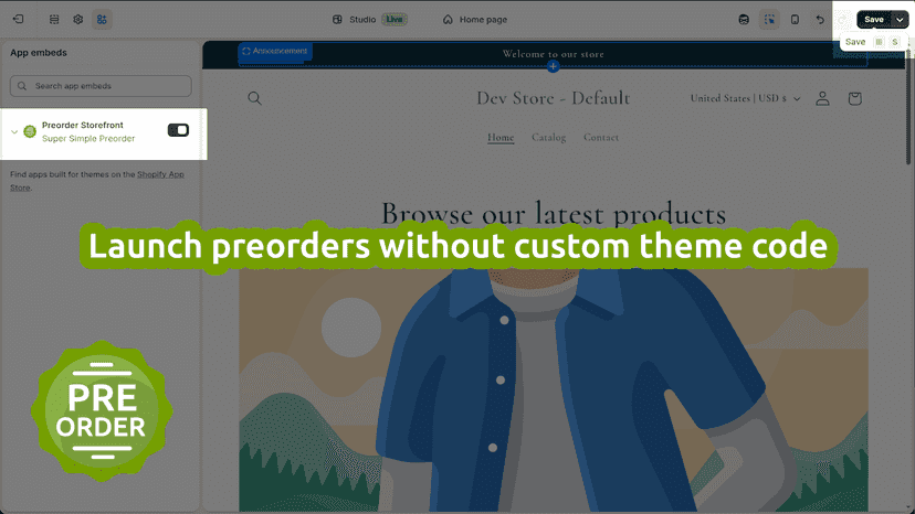 Launch preorders without custom theme code