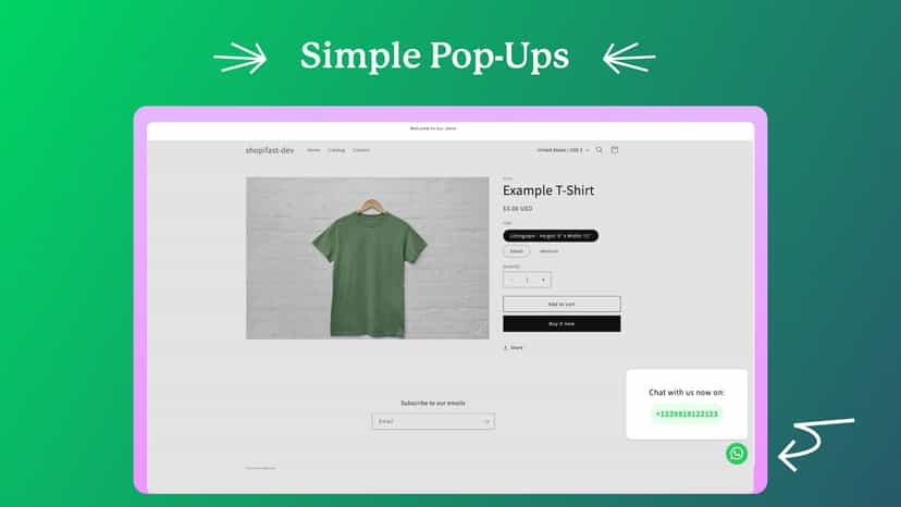 Simple pop-ups for single accounts