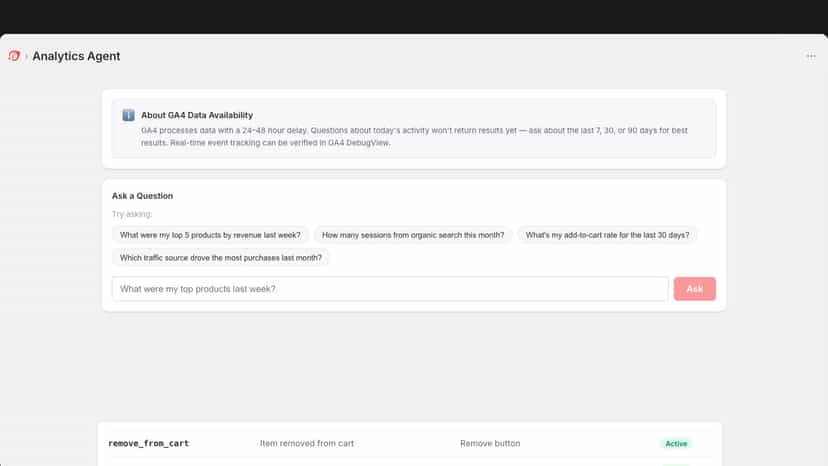 AI-powered analytics agent for Shopify stores