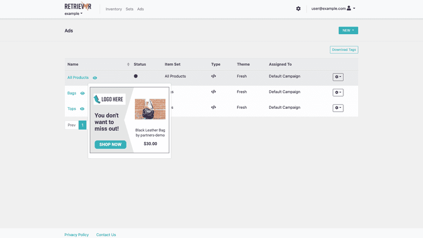 Create your ads using our theme library