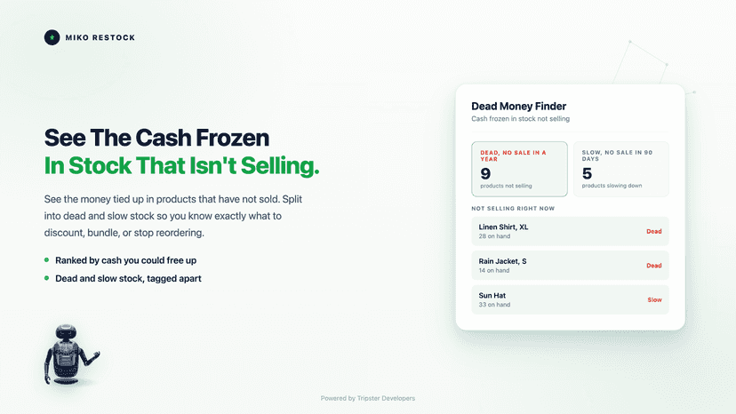 Dead Money report of cash frozen in unsold stock