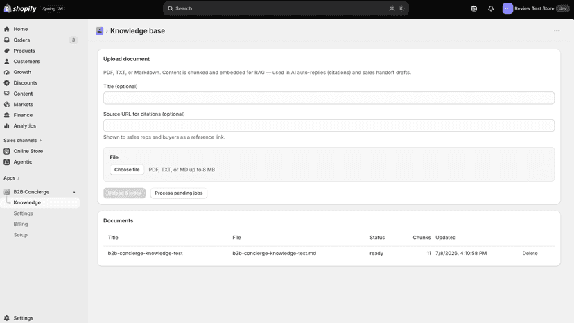 AI and Slack handoff settings