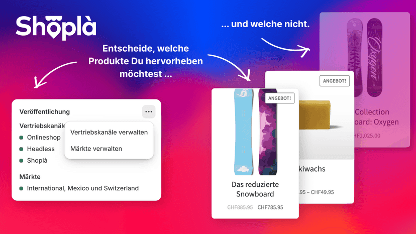 Entscheide, welche Produkte Du hervorheben möchtest.