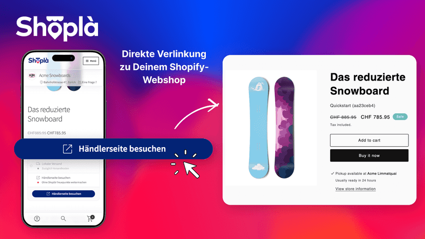 Direkte Verlinkung zu Deinem Shopify-Webshop