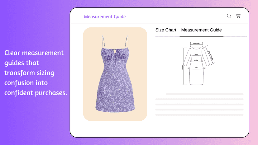 Clear measurement guides that transform sizing confusion into co