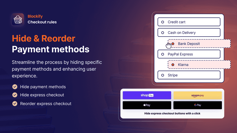 Hide & reorder payment