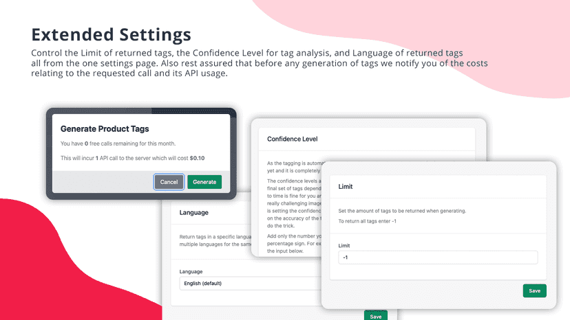 AI Tagit - Extended Settings, Limits, Confidence, & Language
