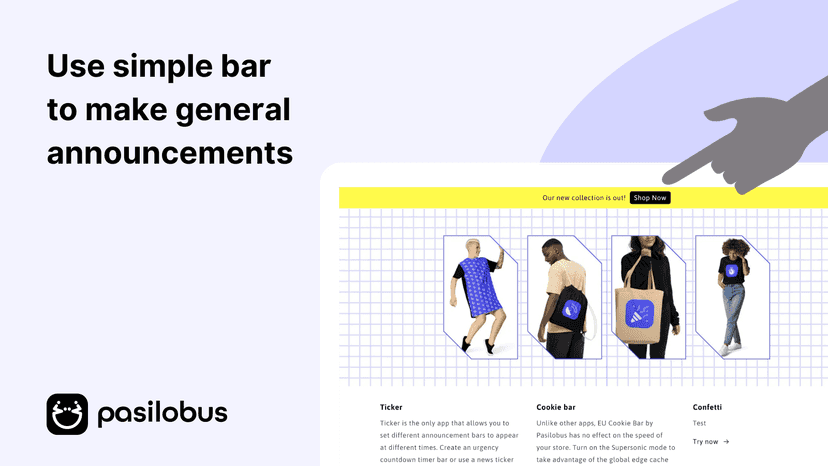Use simple bar to make general announcements | Announcer