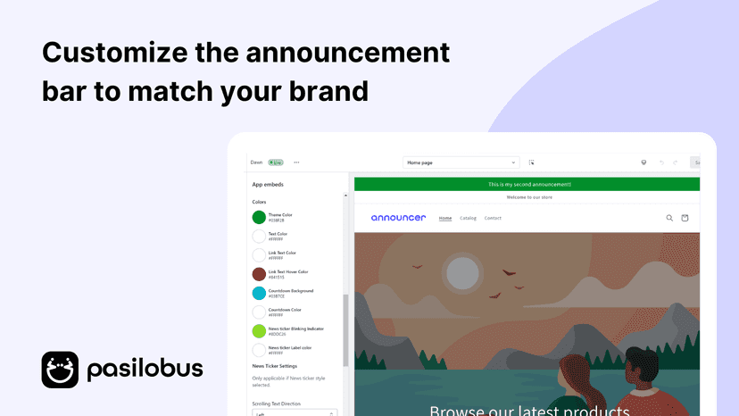 Customize the announcement bar to match your brand | Announcer