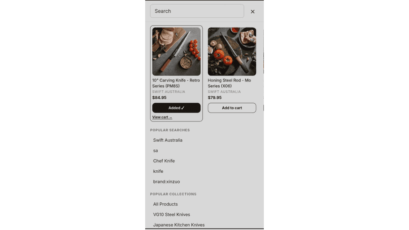 full-page mobile responisve search