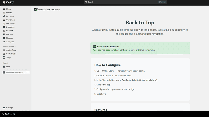 firwood Back To Top Installation Page