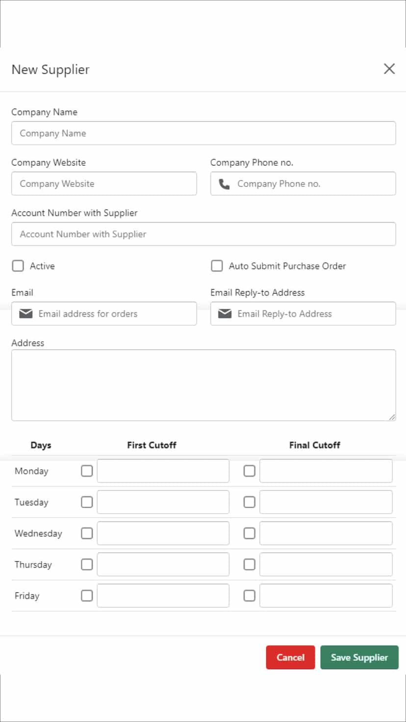 Add supplier