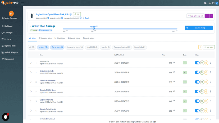 View Product Details and Pricing Data