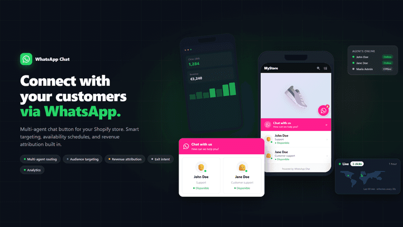 Multi-agent WhatsApp chat with targeting and revenue tracking