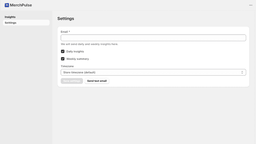 Settings Page