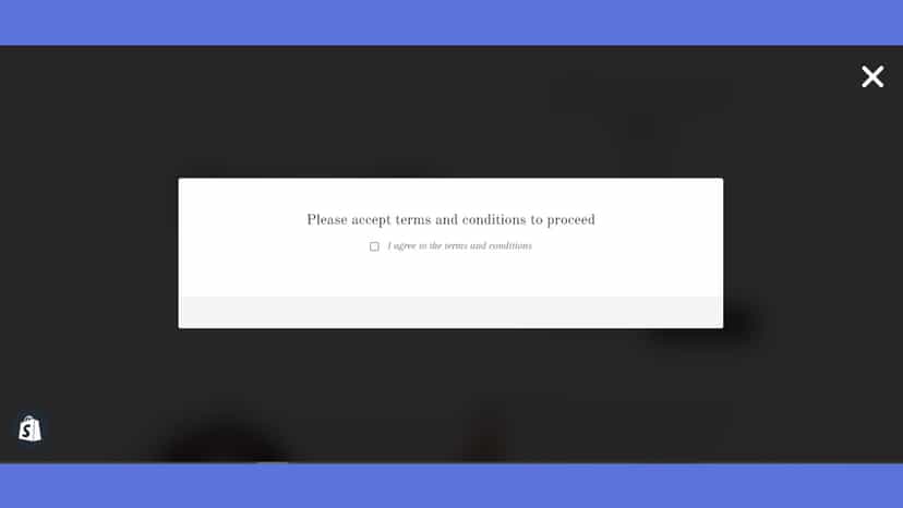 User gets and error if they don't check the box