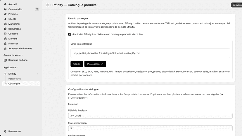 Catalogue produits