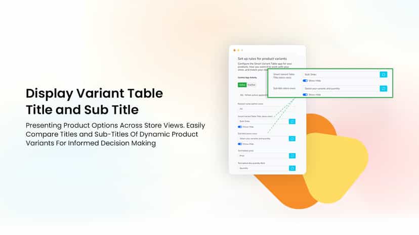 Display Variant Table Title and Sub Title