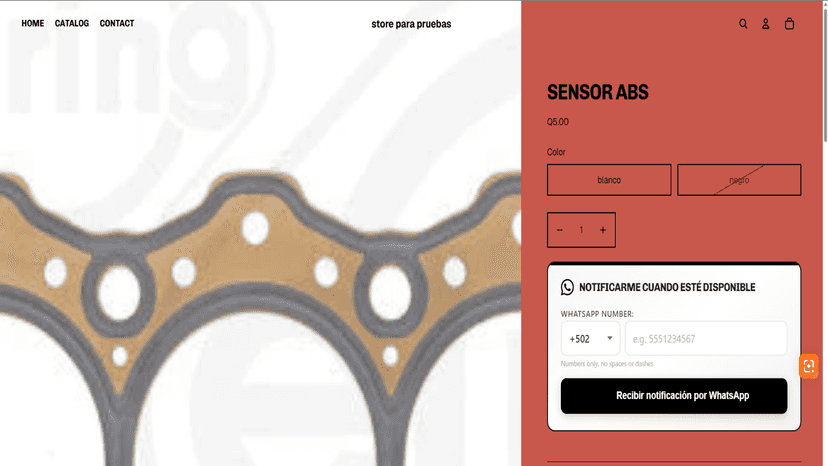 Add the form to any out-of-stock product or variant
