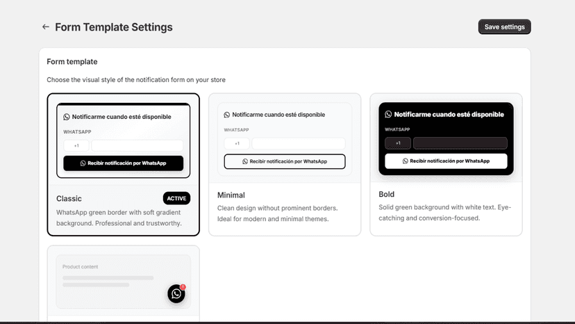 choose and configure the design you want