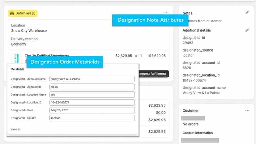 Designation Attributes on Order