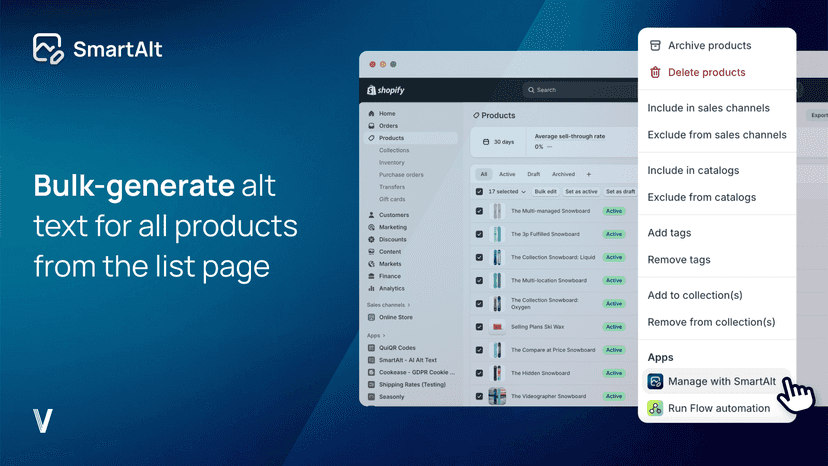 Bulk-generate alt text for all products from the list page