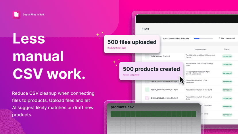 Manage bulk files easily with AI. Reduce manual CSV cleanup.