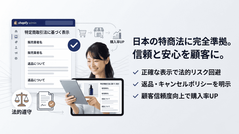 特定商取引に基づいた表示を簡単に