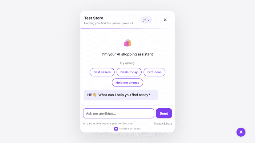 AI assistant guiding shoppers with smart suggestions on mobile
