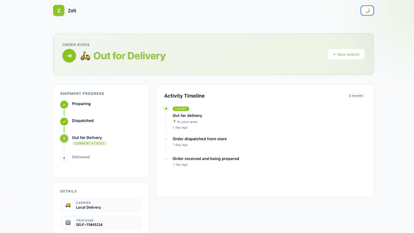 Branded order tracking customers love