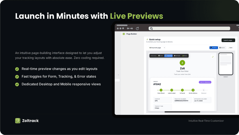 No-code page builder with live preview and three template option