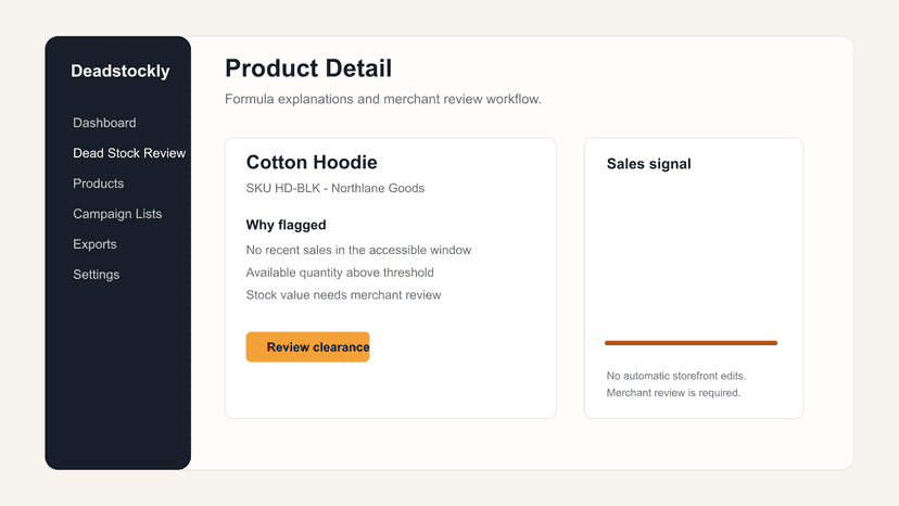 Product detail drawer explaining a recommendation.