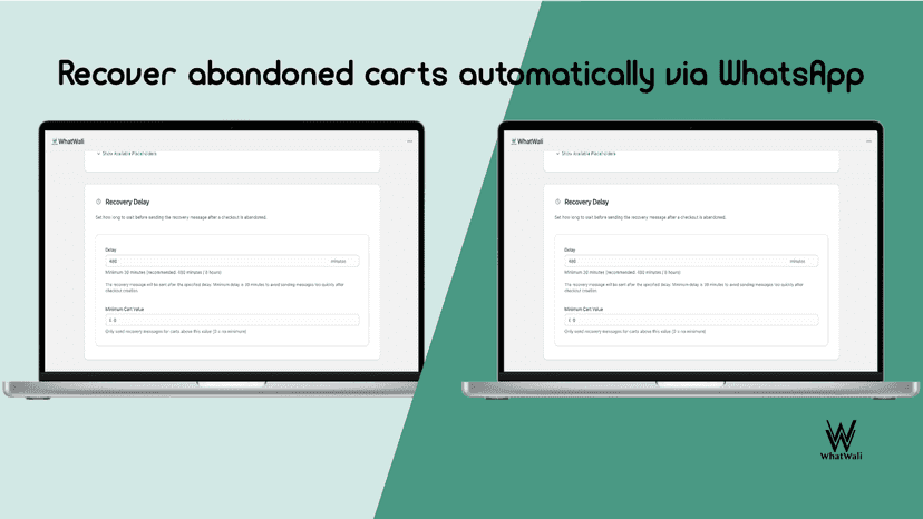 Recover abandoned carts automatically via WhatsApp