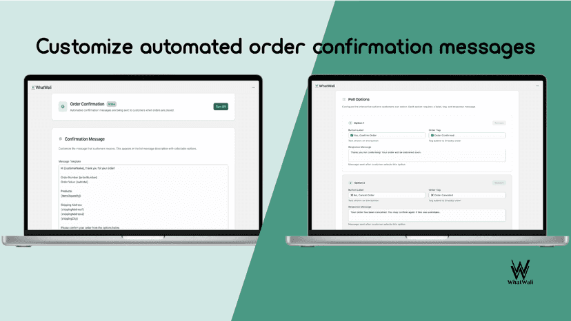 Customize automated order confirmation messages