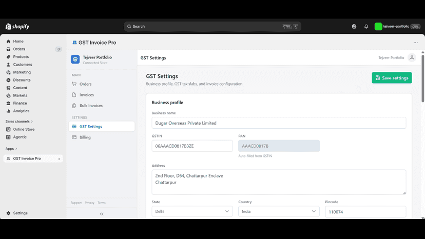 GST Settings