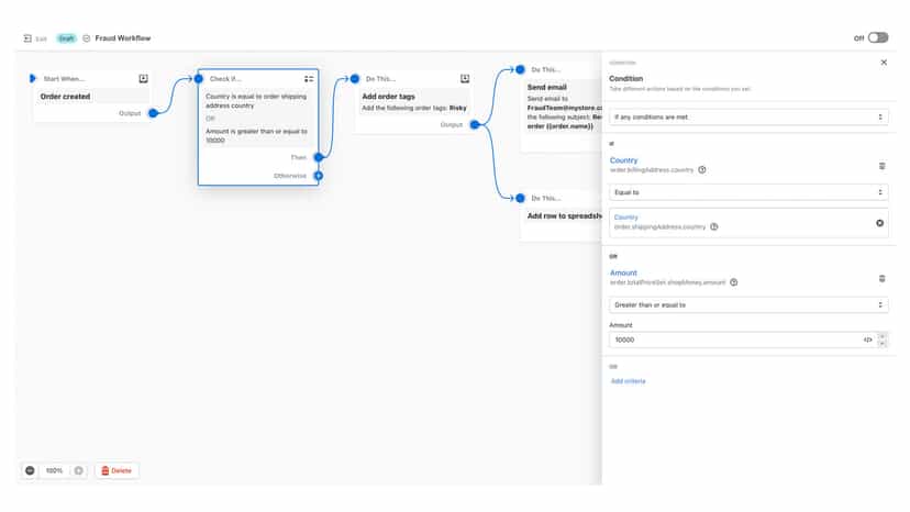 Leverage powerful condition logic to build complex workflows