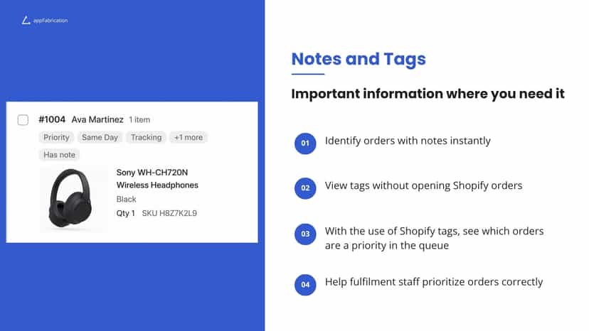 Identify orders with tags