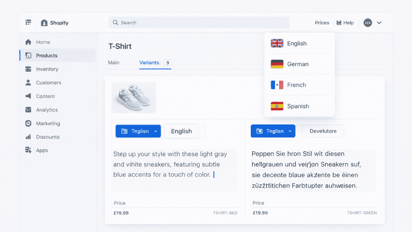 Multi-language support with easy language switching