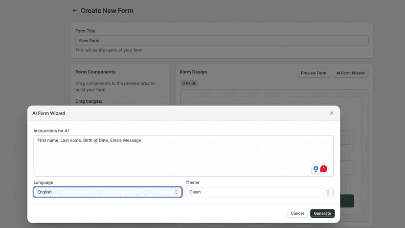 ORX - AI Form Builder - AI Generate form