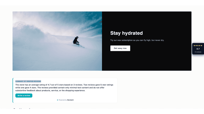 Summary of verified reviews with star ratings on a product page