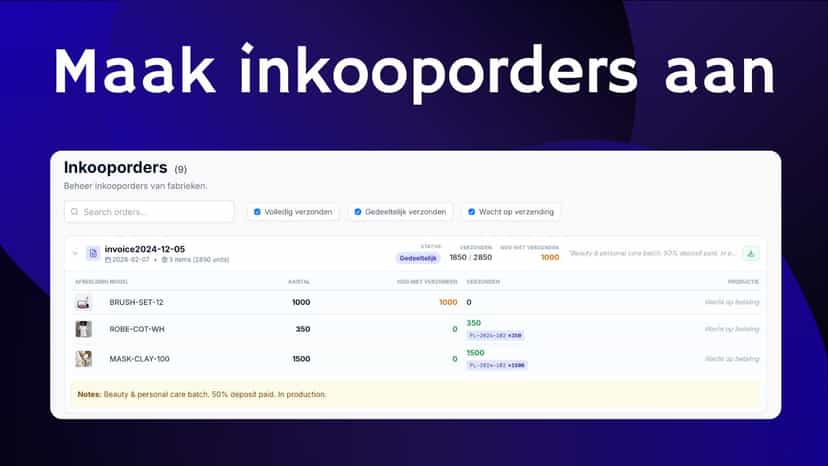 Inkooporder aanmaken