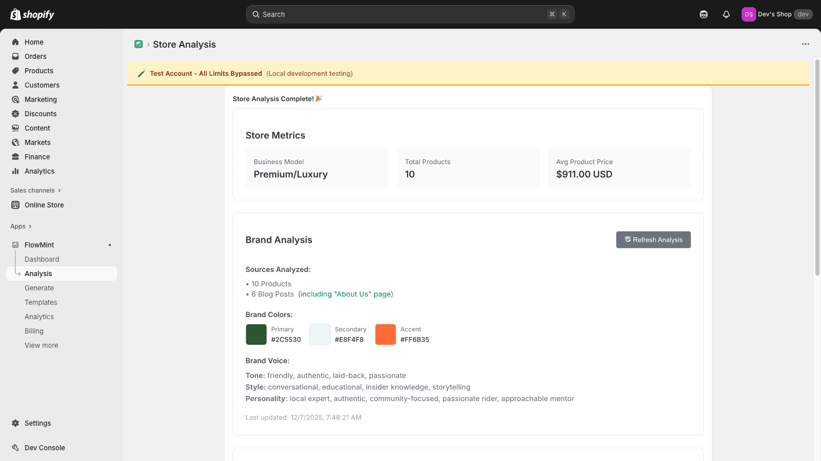Brand analysis - colors, tone, voice
