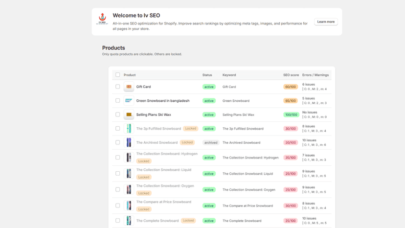IV SEO: All in One SEO app product SEO Optimization