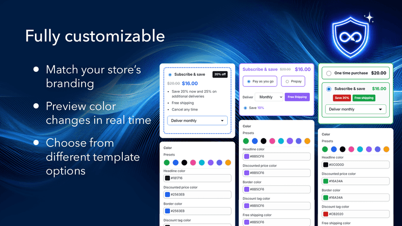 Fully customizable