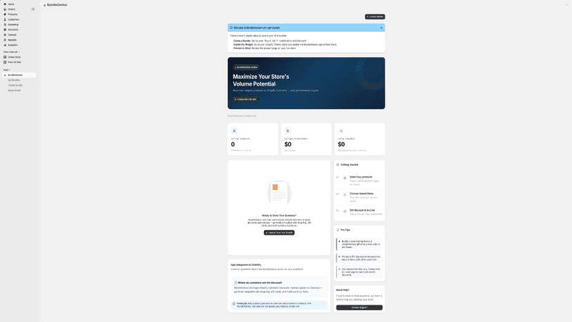 BundleGenius revenue analytics dashboard