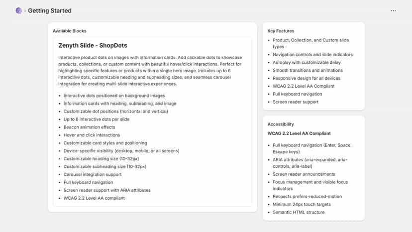Zenyth Carousel main features information