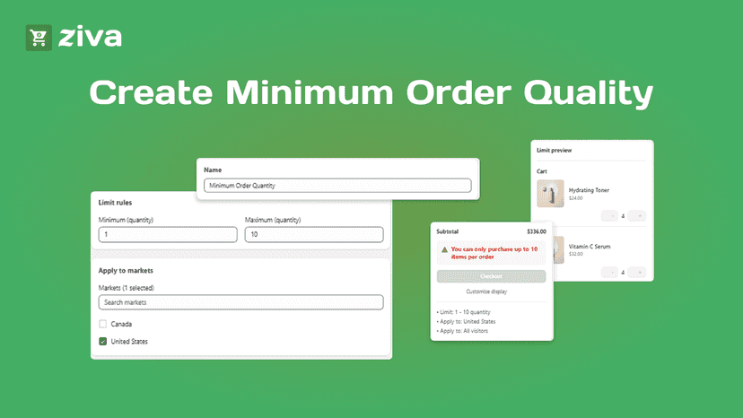 Ziva - Order Limits Quantity