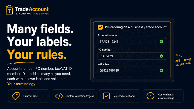Add many custom fields to checkout
